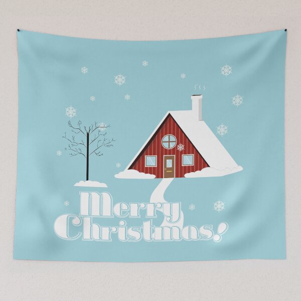 Item preview, Cosy Winter House with Merry Christmas designed and sold by Moyanana.