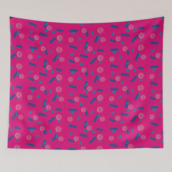 Item preview, Geometric Figures Pattern Retro Pink designed and sold by Oliver Mendez Martinez.