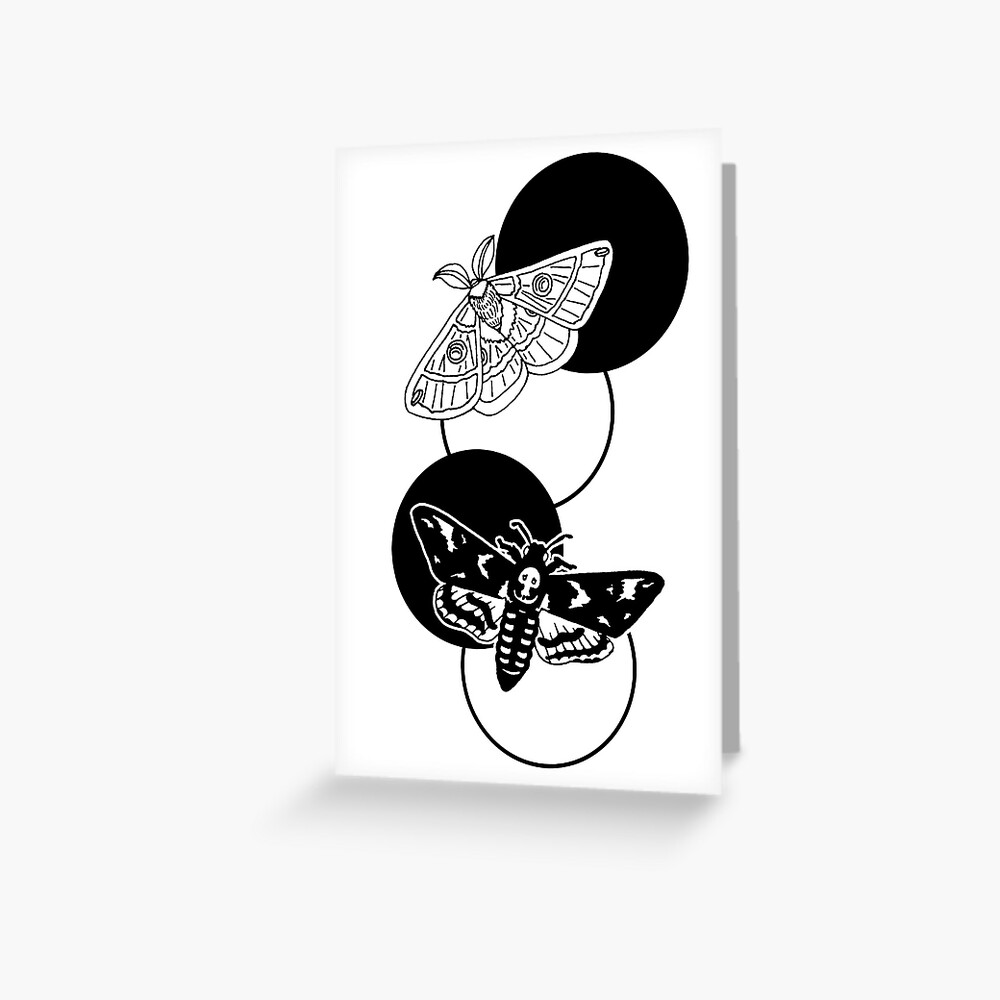 moths and circles Greeting Card