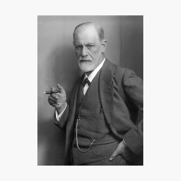 Sigmund Freud halftone in black and white Photographic Print