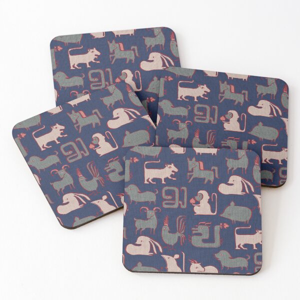 Item preview, Chinese Zodiac Animals {Indigo} designed and sold by Cecilia Mok.