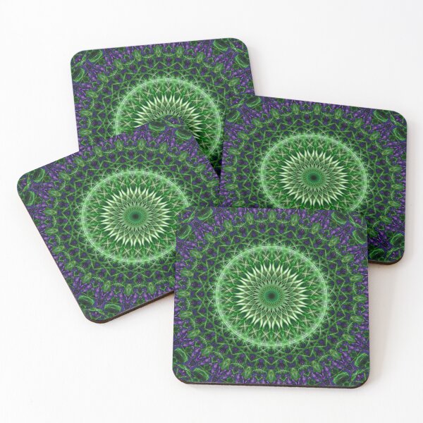 Item preview, Mandala in neon light green and violet tones designed and sold by JBlaminsky.