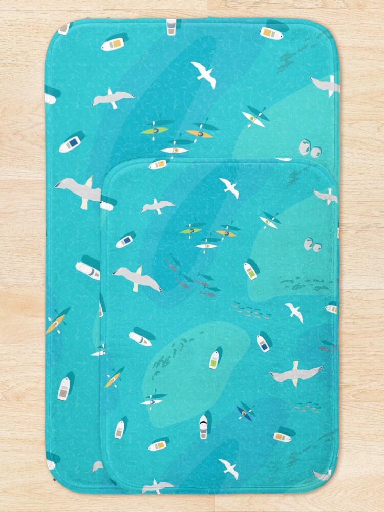 Alternate view of Blue Ocean Aerial View Bath Mat