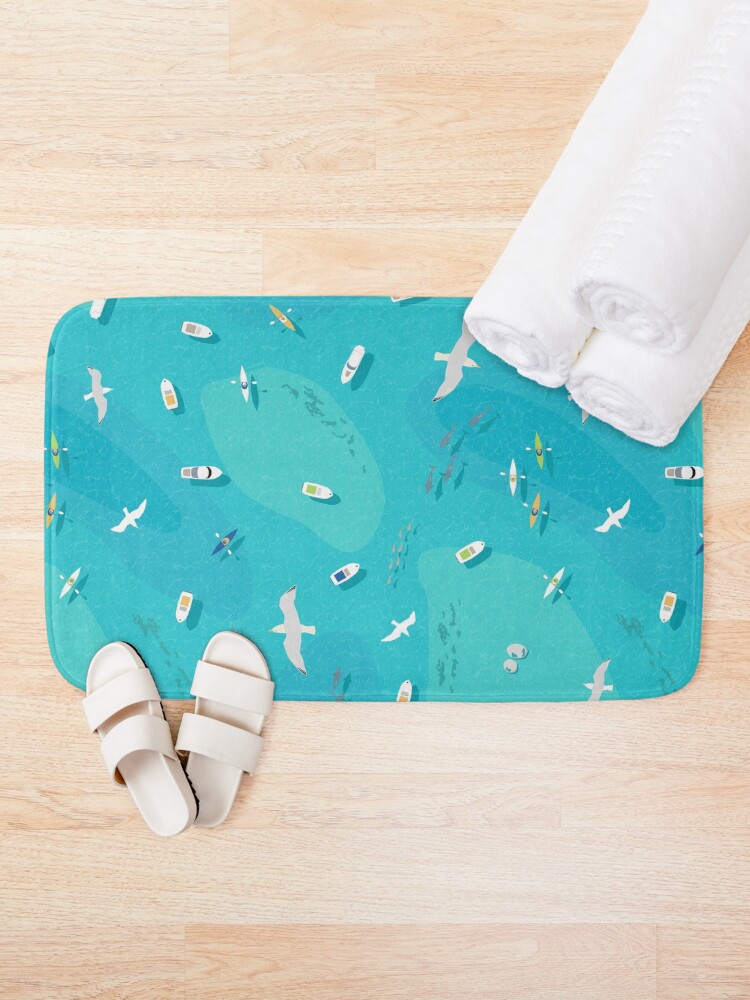 Alternate view of Blue Ocean Aerial View Bath Mat