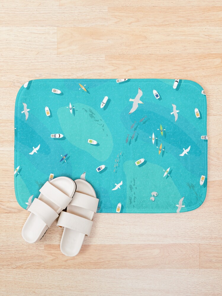 Alternate view of Blue Ocean Aerial View Bath Mat