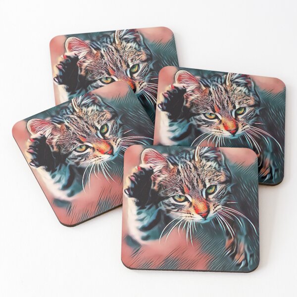 Item preview, Cat High Five Abstract Painting Art Design designed and sold by WildMuse44.