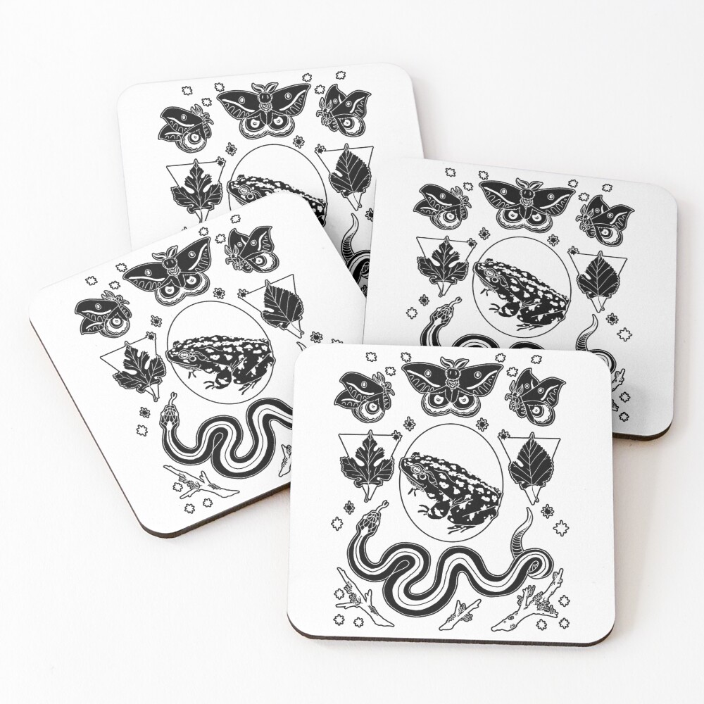 food chain | nature punk illustration Coasters (Set of 4)