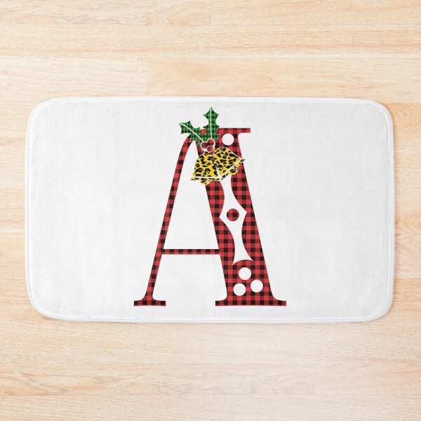 Item preview, Alphabet Letter A, Leopard Buffalo Plaid Christmas Design designed and sold by MonogramHQ.