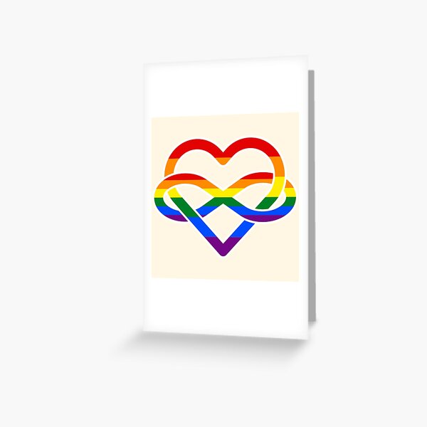 Rainbow Polyamory Infinity Heart Greeting Card