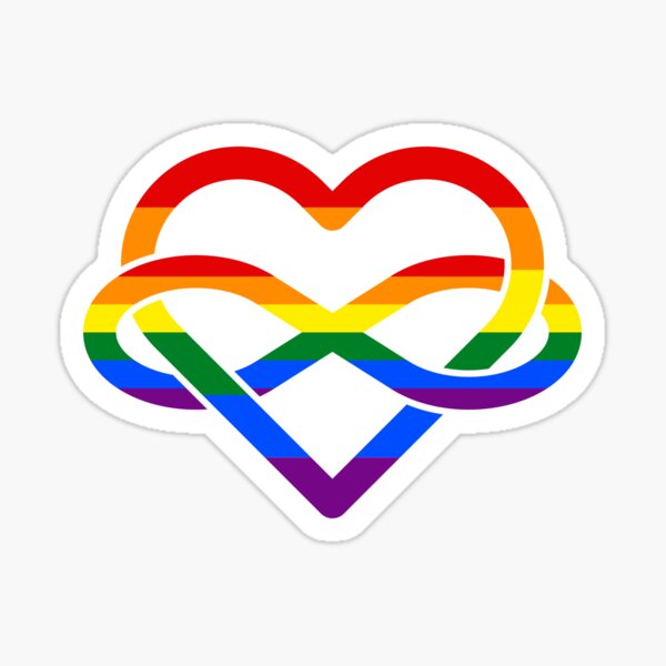 Rainbow Polyamory Infinity Heart Sticker