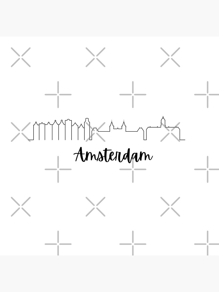 Amsterdam City Skyline Horizontal Banner Silhouette Minimal Art Print For Sale By Sofiaonair 3002