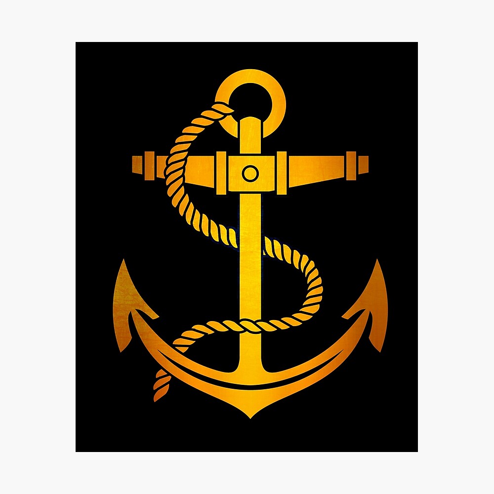 BRITISH ROYAL NAVY RN ANCHOR (DISTRESSED GOLD) Poster for Sale by  enigmaticone