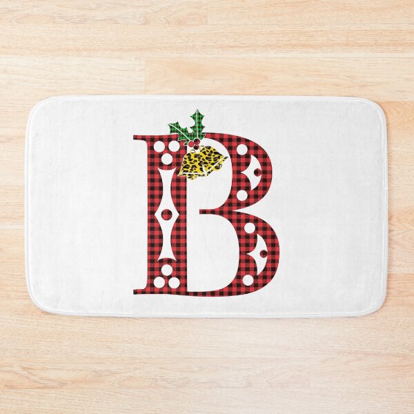 Item preview, Alphabet Letter B, Leopard Buffalo Plaid Christmas Design designed and sold by MonogramHQ.