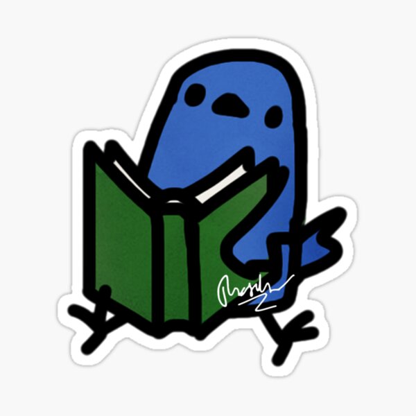 Item preview, Blue Bird with a Book Doodle designed and sold by tdoodles.