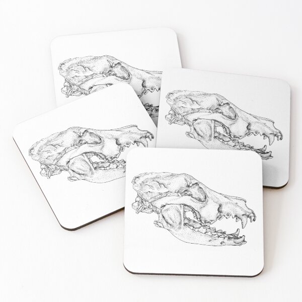 Item preview, Hand drawn stippled German shepherd skull designed and sold by Rónán Ruggles.