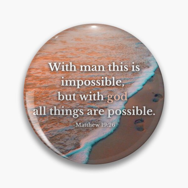 Item preview, Footprints on the beach - Matthew 19:26 Bible designed and sold by Liberating-Art.