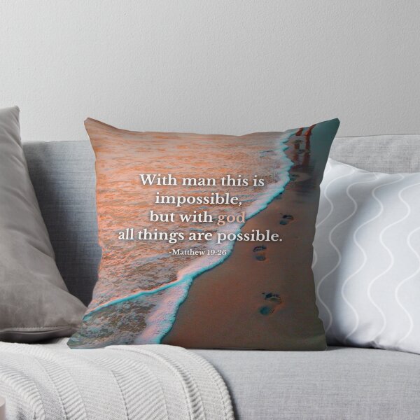 Item preview, Footprints on the beach - Matthew 19:26 Bible designed and sold by Liberating-Art.
