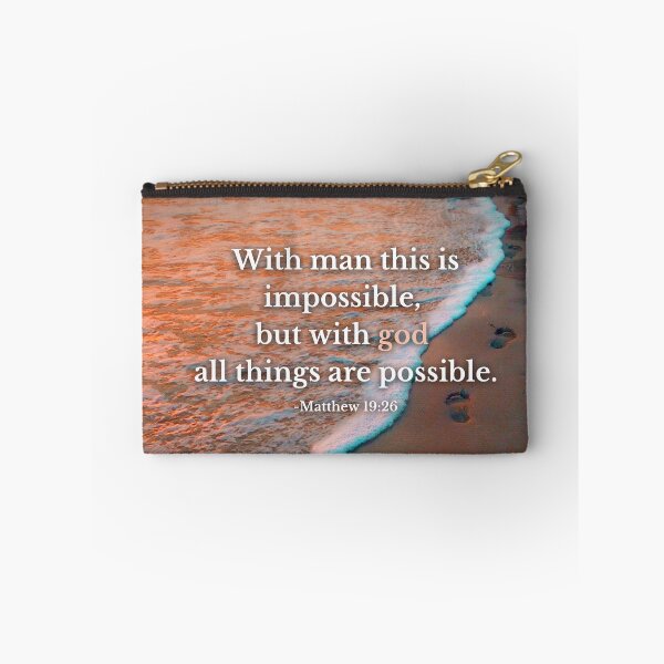 Item preview, Footprints on the beach - Matthew 19:26 Bible designed and sold by Liberating-Art.
