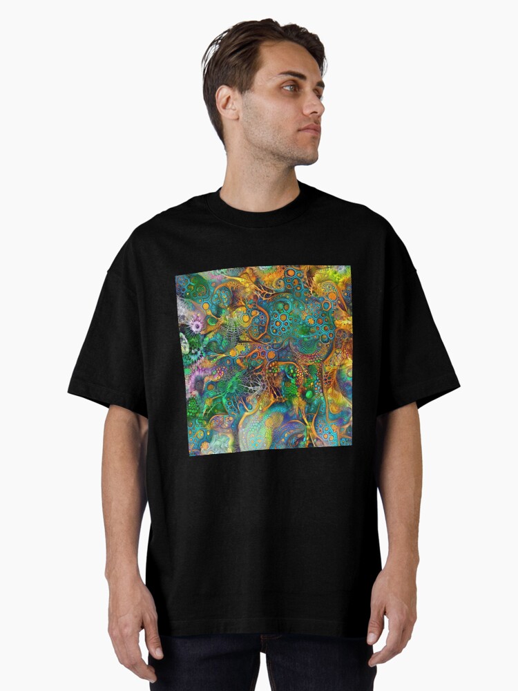 Thumbnail 2 of 7, Oversized T-Shirt, Deepdream floral abstraction designed and sold by blackhalt.