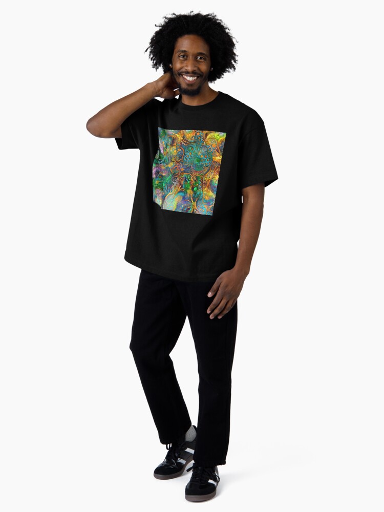 Thumbnail 4 of 7, Oversized T-Shirt, Deepdream floral abstraction designed and sold by blackhalt.