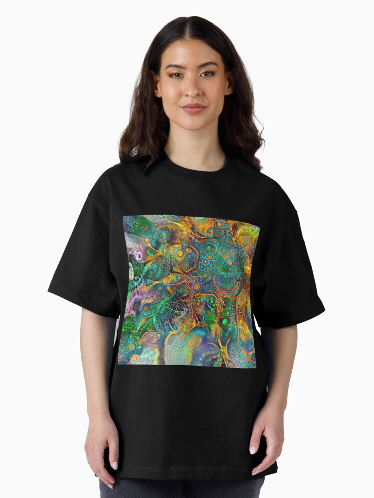 Thumbnail 1 of 7, Oversized T-Shirt, Deepdream floral abstraction designed and sold by blackhalt.