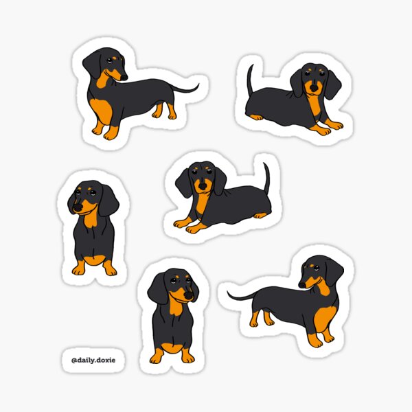 Item preview, Pink Blue Tan Smooth Dachshund Pattern Sticker Pack designed and sold by Reiyankhairina.