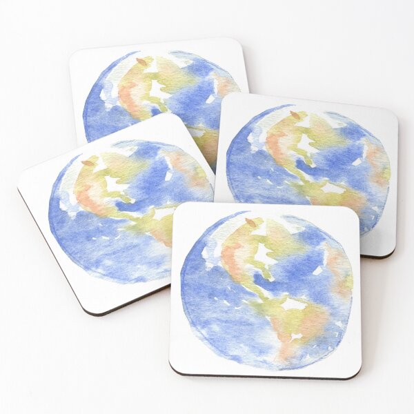 Item preview, Earth planet watercolor  designed and sold by ahendricksonart.