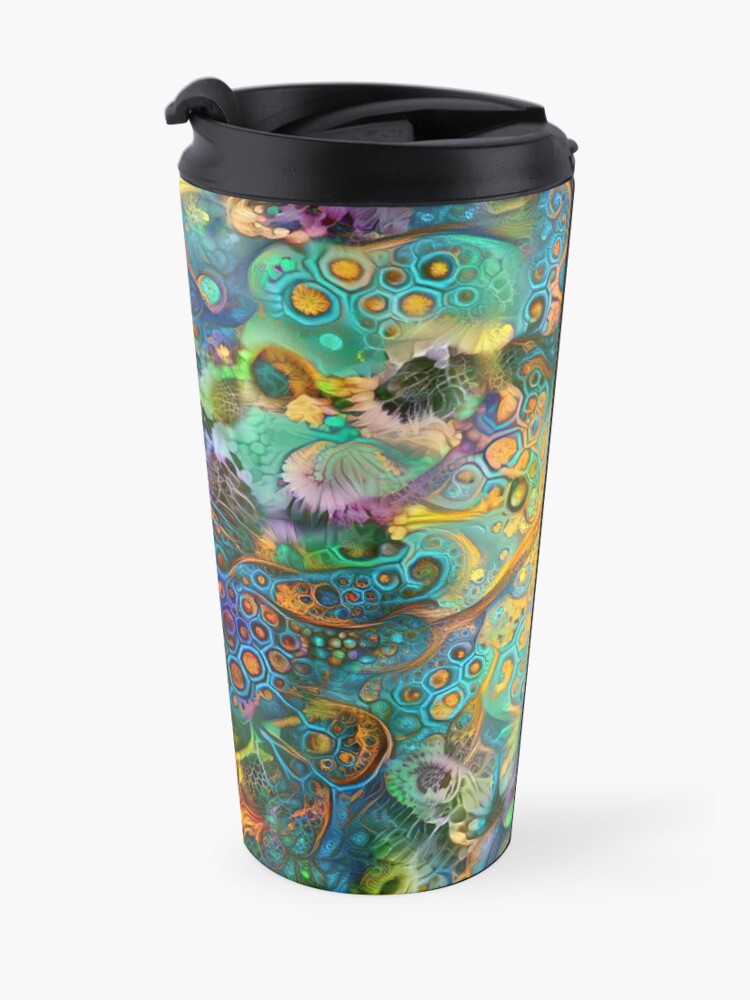 Alternate view of Deepdream floral fractalize abstraction Travel Mug