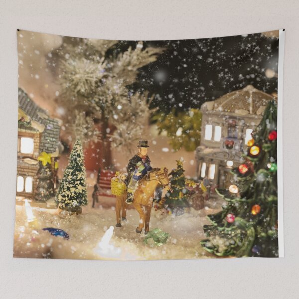 Item preview, Pretty Traditional Christmas Village with the rider on horseback designed and sold by Vero De.