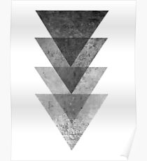 Geometric Gray Triangle Print Poster
