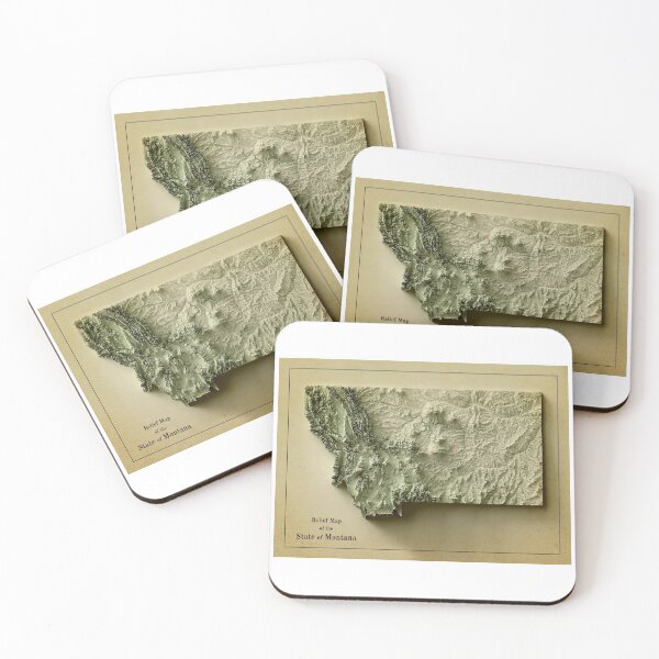 Item preview, Montana Relief Map 3D digitally-rendered designed and sold by ThinkAboutMaps.