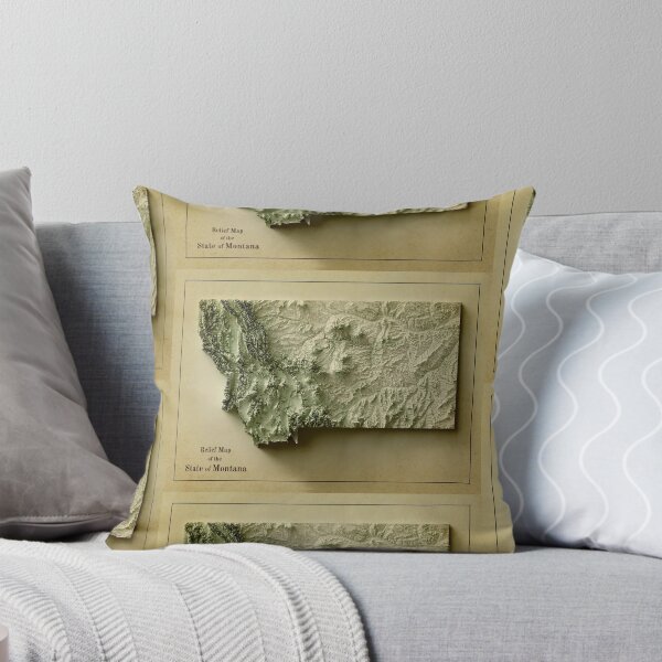 Item preview, Montana Relief Map 3D digitally-rendered designed and sold by ThinkAboutMaps.