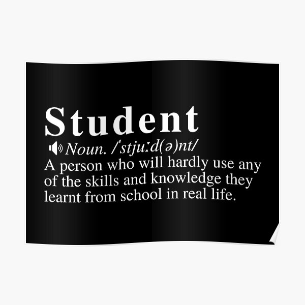 "Funny Student Definition A person who will hardly use any of the