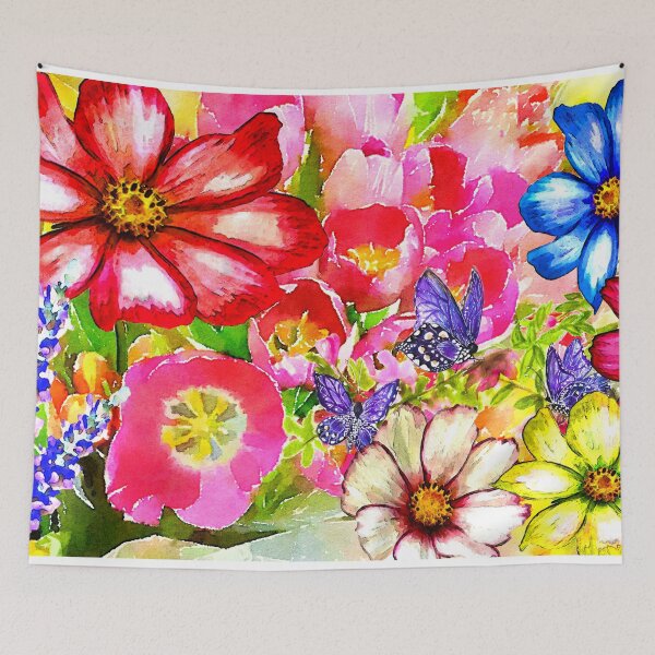 Item preview, Jigsaw Puzzle Flowers Bright Water Colored Blooms 1000 piece jigsaw puzzle Adults designed and sold by StickerArtwork.