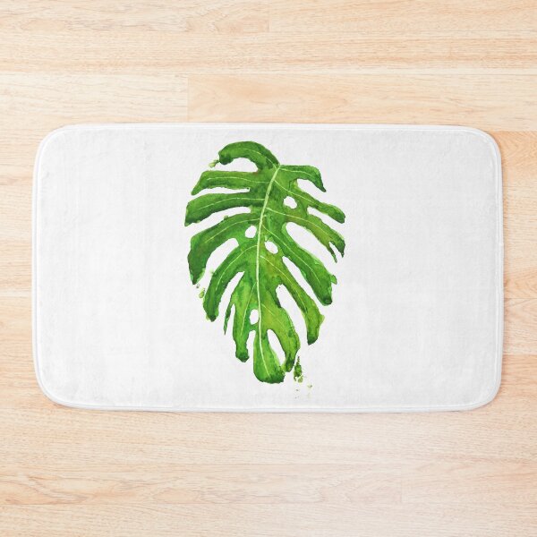 Item preview, hand painted green Monstera leaf watercolor designed and sold by ColorandColor.