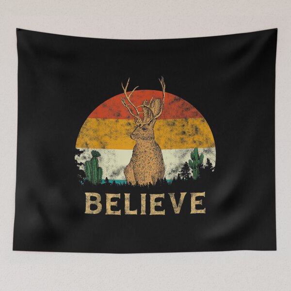 Item preview, Jackrabbit Desert Mountain Cactus Sunshine Believe Jackalope designed and sold by sherylnelson.