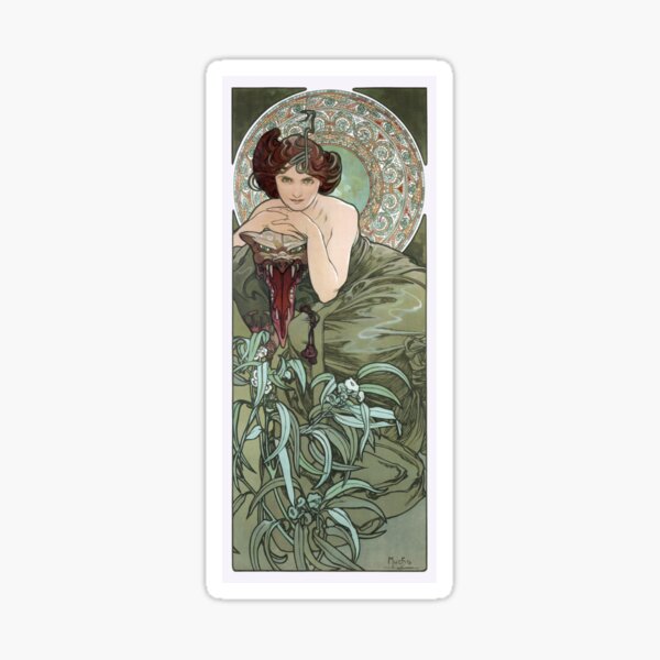 Aperçu de l'œuvre Les pierres précieuses : l'émeraude Alphonse Mucha créée et vendue par RedCapeTales.