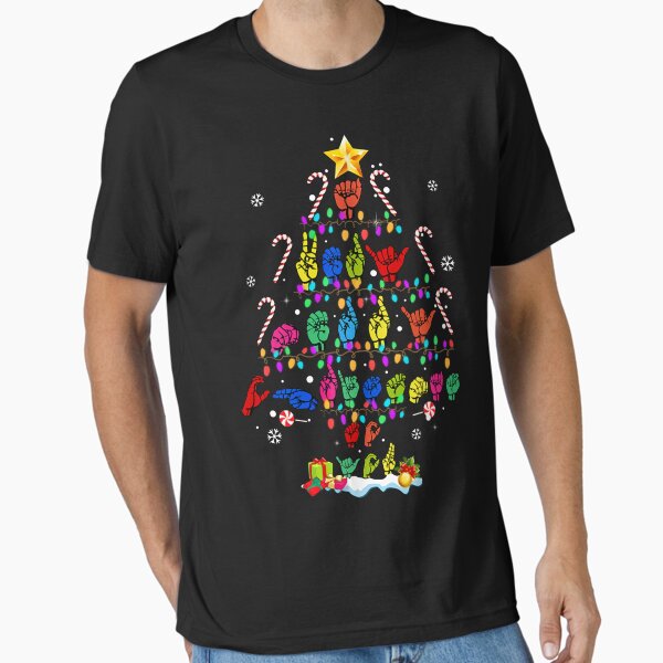 Item preview, Funny ASL Christmas Tree Sign Language Xmas Deaf Pride designed and sold by Ibettson Justine.