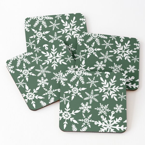 Item preview, Playful snowflakes ~ green designed and sold by aliciahayesart.