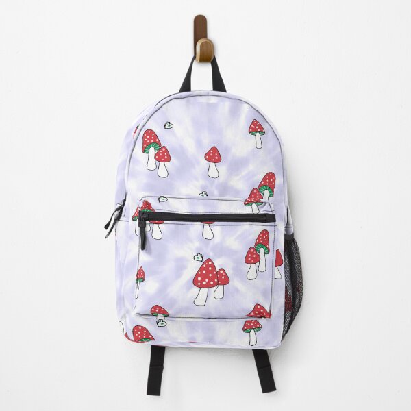 Item preview, Aesthetic Red Hatted Mushrooms and Butterflies on a Lilac Pastel Tie Dye Background designed and sold by Good-Find.