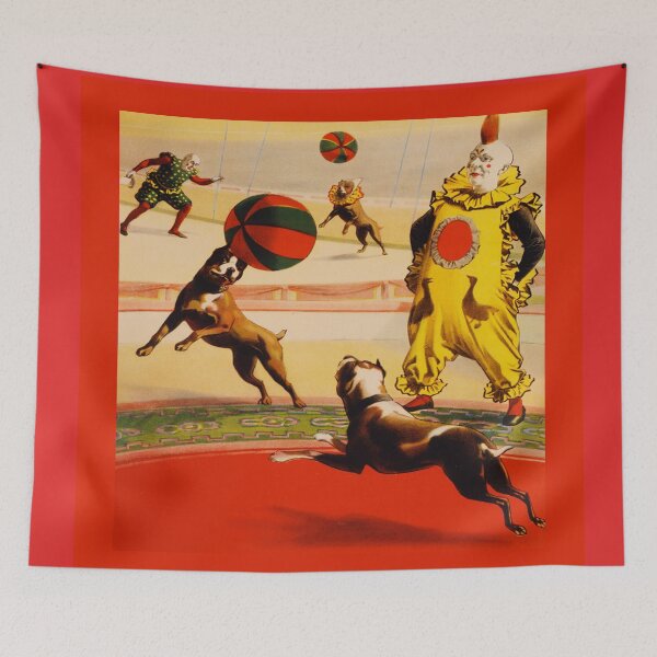 Item preview,  Illustrated Circus Poster - Marvelous Foot-Ball Dogs designed and sold by Slydell1.