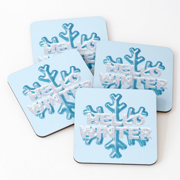 Item preview, “Hello Winter” Snowbank & Snowflake - Light Blue designed and sold by PawsitiveMum.