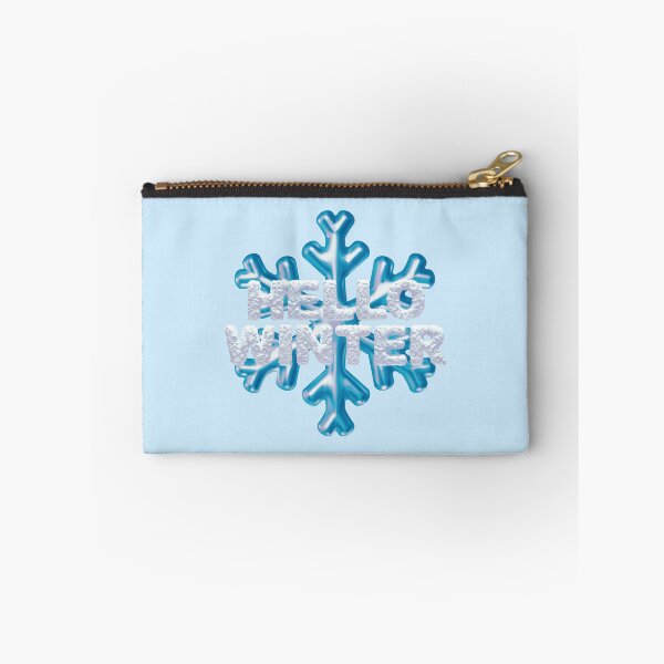 Item preview, “Hello Winter” Snowbank & Snowflake - Light Blue designed and sold by PawsitiveMum.