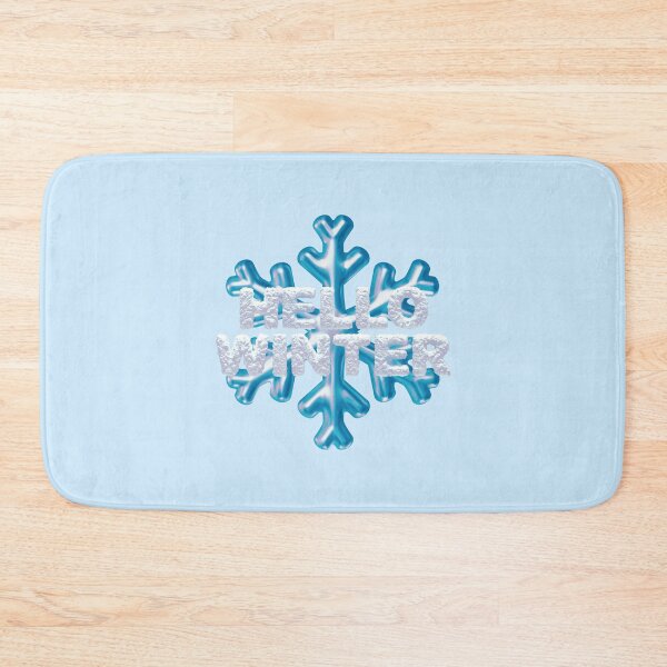Item preview, “Hello Winter” Snowbank & Snowflake - Light Blue designed and sold by PawsitiveMum.