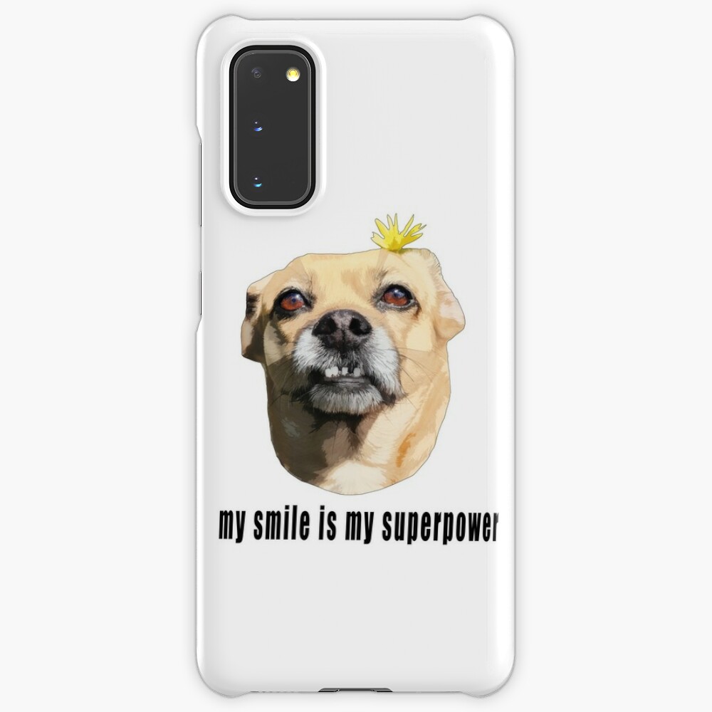 My Smile is My Superpower - Chihuahua Dog with Flower Samsung Galaxy Phone Case