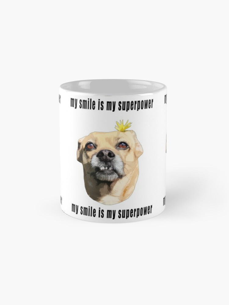 Alternate view of My Smile is My Superpower - Chihuahua Dog with Flower Coffee Mug