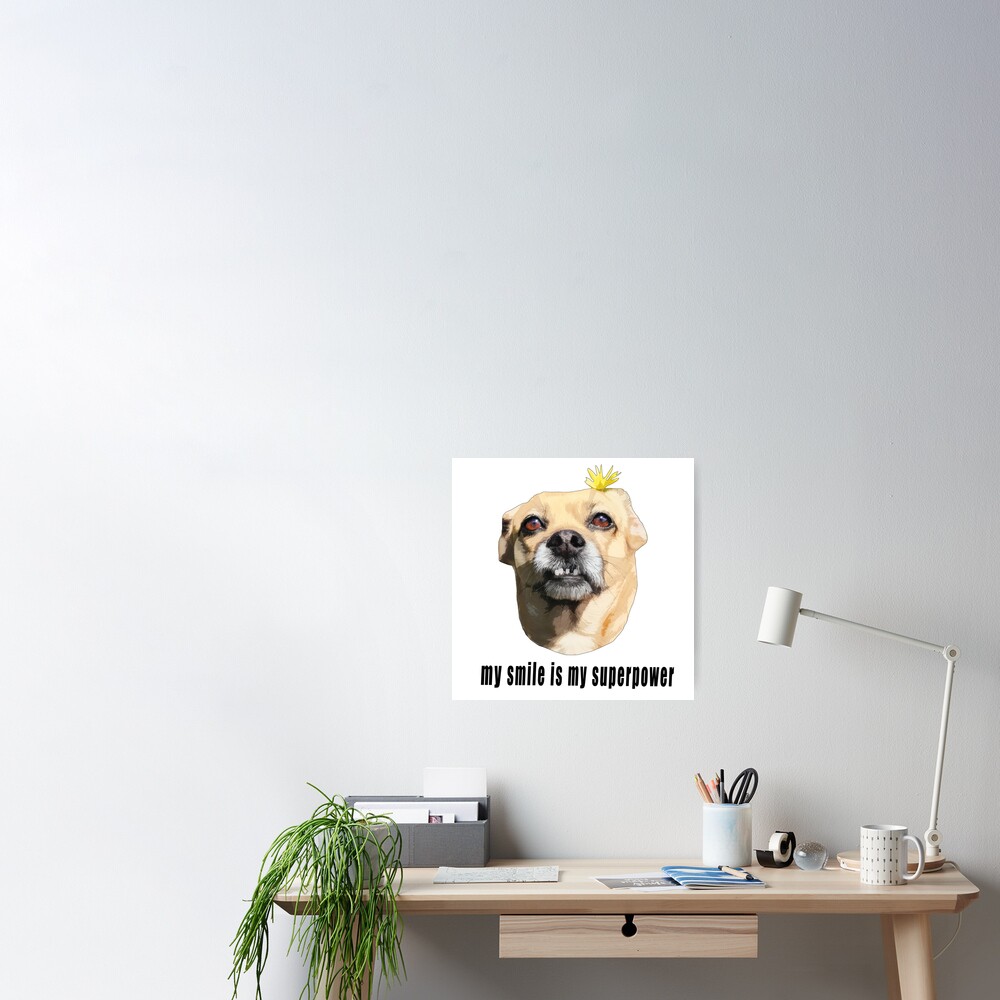 My Smile is My Superpower - Chihuahua Dog with Flower Poster
