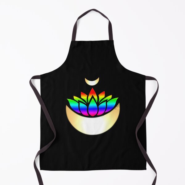 Item preview, Rainbow Lotus With Double Gold Crescent Moons designed and sold by RosieSunflower.