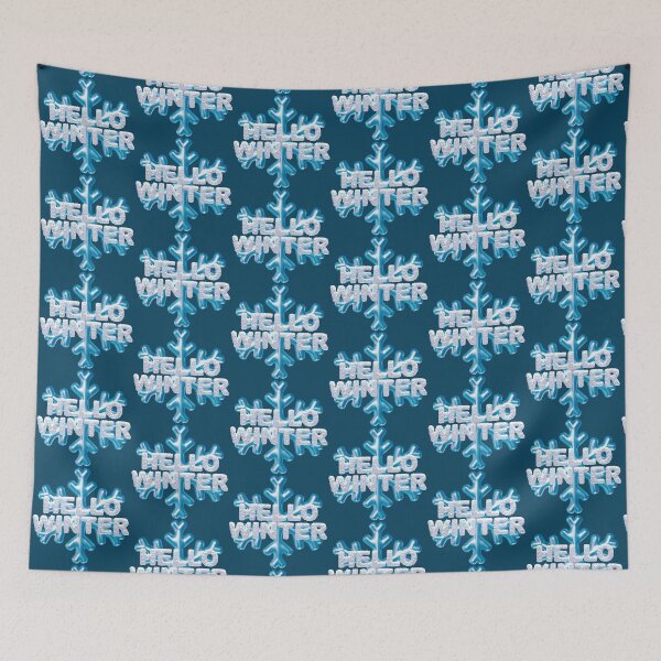 Item preview, “Hello Winter” Snowbank & Snowflake - Dark Blue designed and sold by PawsitiveMum.