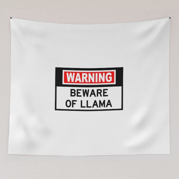 Item preview, WARNING Llama Beware sign designed and sold by NewCastleDesign.